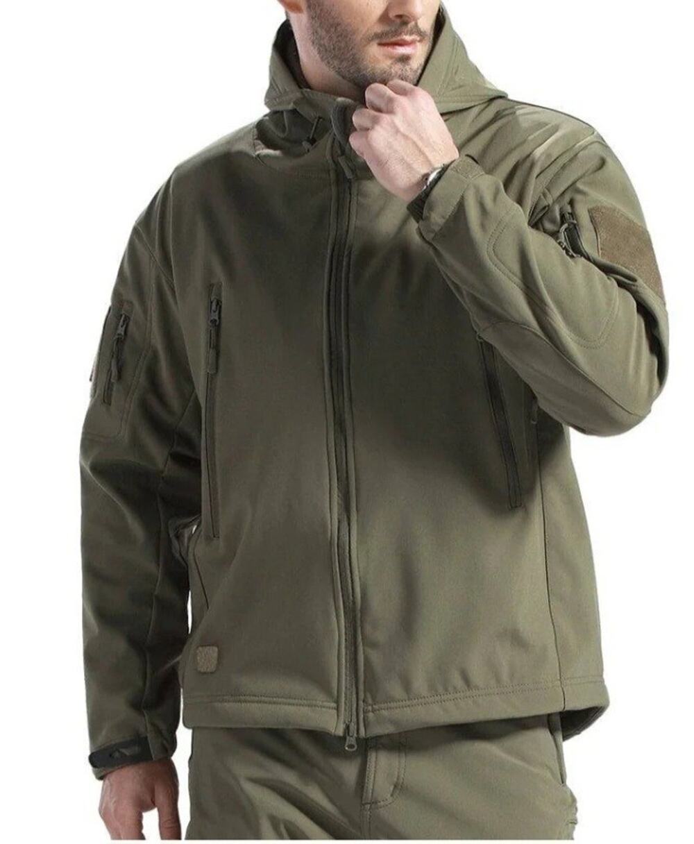FREE SOLDIER Men's S Outdoor Waterproof Soft Shell Hooded Tactical Hiking Jacket
